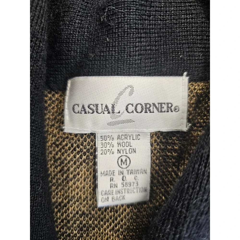 Vintage Casual Corner‎ Sweater Womens Medium Knit Button Jacket Wool 90s - Picture 6 of 7